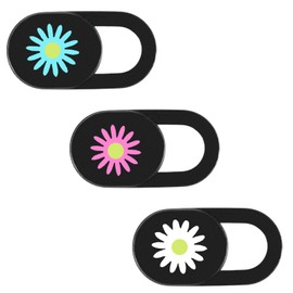 Piriuuo 3 Pcs Laptop Camera Cover Slide, Webcam Cover Slide Cute PC Camera Covers Flower Cameras Cap Ultra Thin Privacy Protector Fit for PC, Tablet, Smartphone