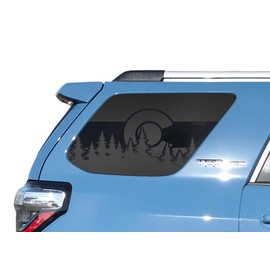 Tactical Decals - State of Colorado Forest Design Flag Decals for Toyota 4Runner - in Matte Black for side windows - TF17A