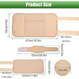 Castor Oil Pack Wrap for Waist Neck Leg Knee, 6PCS Reusable Organic Cotton Castor Oil Wrap Kit, Flannel Castor Oil Compress Pads(Khaki)