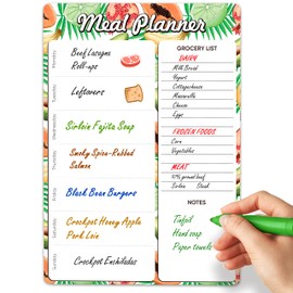 Magnetic Meal Planner for Refrigerator A4-8.5 x 12 Weekly Menu Magnet Fridge Menu Board for Kitchen Dry Erase Menu Board for Fridge Dinner Magnetic Menu Board with Dry Erase Grocery List for Fridge
