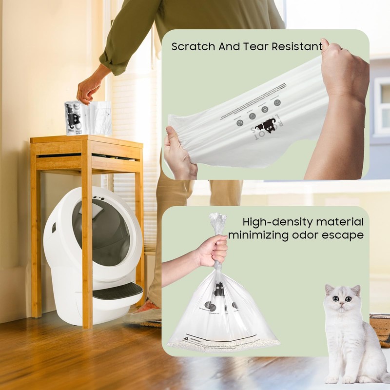 150 Pack Cat Litter Box Robot 4 and 3 Waste
