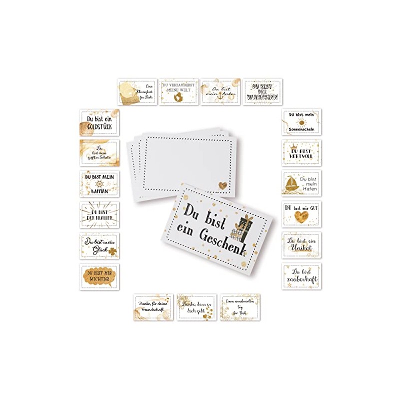 Logbuch-Verlag 20 mini Karten mit Sprüche klein mit Aufkleber Liebe