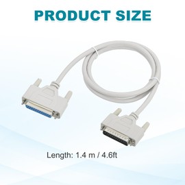 sourcing map DB25 25-Pin Parallel Port Printer Cable, 4.6ft(1.4m) DB25 Male to Female 25 Pin Converter with Nickel-Plated Connectors for Scanners Printers Beige
