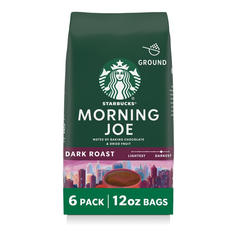 Starbucks Ground Coffee, Dark Roast Hot or Iced Coffee, Morning