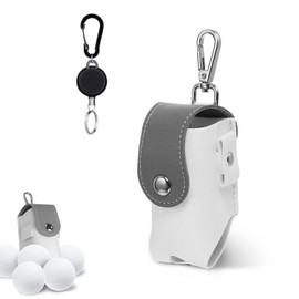 Golf Ball Bag, Golf Ball Storage Bag, Golf Ball Protection Bag, Portable Golf Small Ball Bag, Golf Waist Bag, Golf Bag with Hanging Clip, Golf Accessories, Waterproof (Grey)