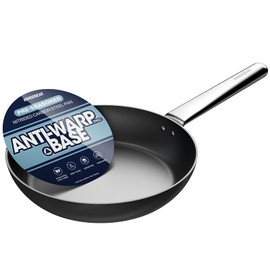 Armorbear Anti-Warp Carbon Steel Frying Pan, 10 Inch Pre-Seasoned Cooking Skillet, Works on All Cooktops,Oven Safe, Nitrided Carbon Steel Pan for Kitchen, Camping, Chef Use