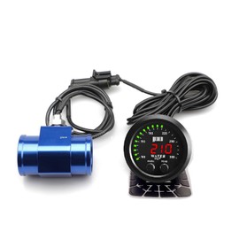 ZHSYMX - Medidor universal de temperatura del agua de 52 mm, 100-300 F (38-150 C), color verde, digital, LED DC12 V/24 V, para automóvil y automóvil con adaptador de sensor de radiador de tubo