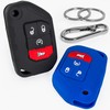 2-Pack Click&Fit Silicone Key Fob Covers Compatible with Jeep Wrangler