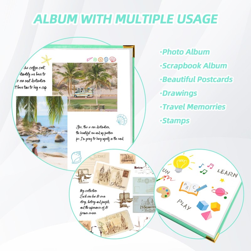 Craftask 12x12 Photo Album 3 Ring Binder, PU Leather Cover