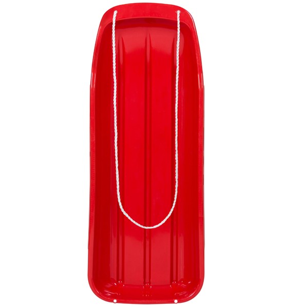 Best Choice Products 48in Kids Plastic Toboggan Snow Sled w/Pull