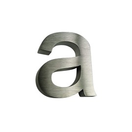 3D House Number Letter A Stainless Steel Arial Rustproof Weather Resistant 3D Effect in 15 cm Height and 3 cm Depth Made of Brushed Stainless Steel V2A All Available 0,1,2,3,4,5,6,7,8,9,A,B,C,D
