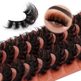Mink Lashes Fluffy False Eyelashes 20mm Long Faux Mink Lashes Dramatic Curl Lashes that Look Like Lash Extension 9 Pairs Multipack