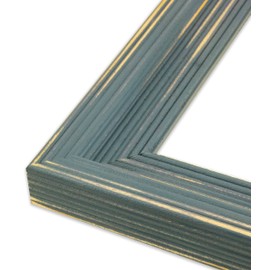The Rusty Roof-Distressed Cimarron Slate Blue-Solid Wood Picture Frame-12x32