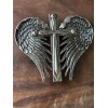 Western Silver heart and Winged Cross Belt Buckle