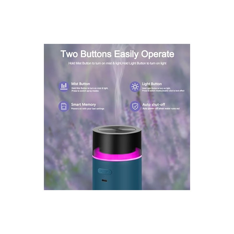 HODEMI Portable Smart Essential Oil Diffuser with LED Lights