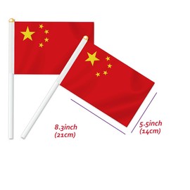 10 PCS China Handheld Small Flag, Chinese Hand held Mini Decor Decoration Banner