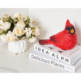 AMOIENSIS Red Cardinal Figurine, 8 inch Resin Vibrant Bird Figurines Home Decor, Red Cardinal Memorial Gifts for Loss of Loved One, Cardinal Bird Statue Decor, Collectiale Bird Lovers Gift