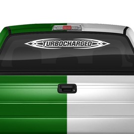 Sticky Creations Turbocharged Decal Sticker Windshield Window Vinyl Graphic Banner Rear Back Car Truck SUV Vehicle Performance Tuning Racing Motorsports JDM 36"x4.25"+ (Design #150)