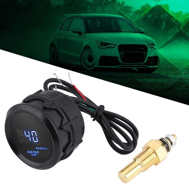Qiilu Car Water Temperature Gauge with Automatic Sensor and 2"
