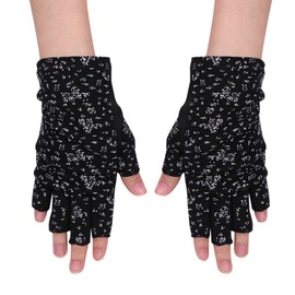 Fingerless Gloves for Women UV Protection Gloves Ladies Driving Cycling Gloves Summer Sunscreen Half Finger Gloves Cotton Mittens Thin Sun Block Gloves for Hiking Fishing Golfing Riding Climbing