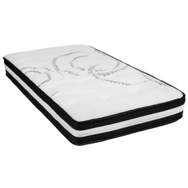 Merrick Lane Lofton 10" Twin Size Hybrid Mattress - CertiPUR-US Certified Foam & Pocket Spring Mattress - Mattress in a Box