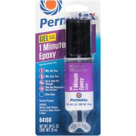 Permatex 84160 PermaPoxy 1 Minute General Purpose Epoxy, 0.84 oz. , grey