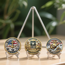 250th Anniversary US Military Commemorative Coin – Army, Navy, Marine Corps, Patriotic Challenge Coin, Veterans Appreciation Gift (ABC#)