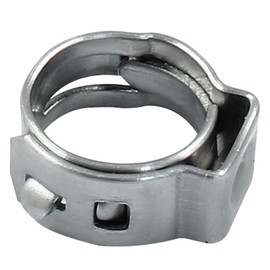 Litoexpe 50 Pcs Single Ear Hose Clamp 7.0mm-8.7mm, Hose Crimp Clamps Ear Crimp Rings, Stainless Steel Pinch Clamp for Securing Pipe Hoses and Automotive