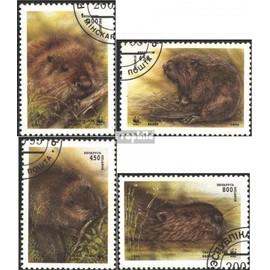 Weißrussland 96-99 (complete.issue.) fine used/cancelled 1995 Beavers (Stamps for collectors) Other mammals (monkeys/dinosaurs/elephants ...)