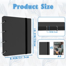 6 Pages Enamel Pin Display Board Book, Pin Collection Display Binder with 180 Holes, Felt Pin Board for Enamel Pins, Portable Travel Pin Trading Book (Not Include Accessories) (Black)