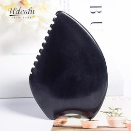 Bian 자연 비안 스톤 페이셜 Gua Sha 스크레이퍼 도구 목 얼굴 뷰티 스파 마사지 Guasha 스킨 케어 페이드 주름 Natural Bian Stone Facial Gua Sha Scraper Tool Neck Face Beauty Spa Massage Guasha Skin Care Anti Wrinkle [Purple]