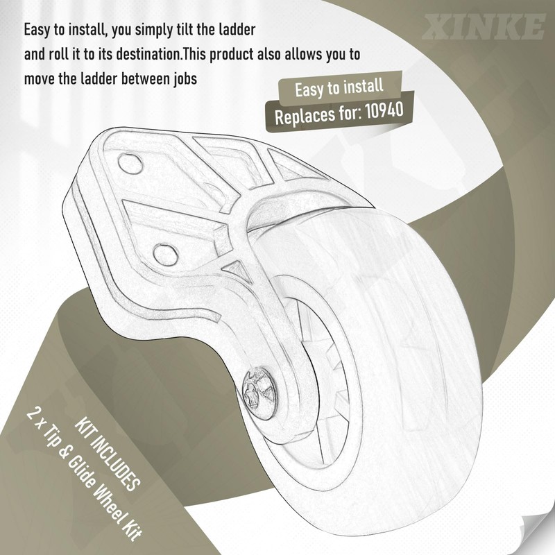 10940 Tip & Glide Wheel Kit Compatible with Little Gia-nt