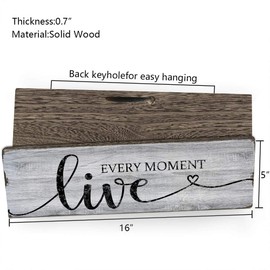 Rustic Home Decor Signs Live Laugh Love Quotes Inspired Wood Hanging Sign for Living Room Bedroom Bathroom Front Door Hallway Office Wall Decor 3-Pack