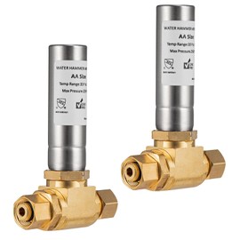 (2 Pack) Lidertik Water Hammer Arrestor for Dishwasher and Toilet 3/8 Inch Male Compression and 3/8 Inch Female Compression, Absorb Shock and Reduce Noise for Water Pipe