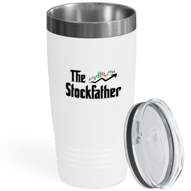 Stock Trader White Viking Tumbler 20oz - The Stockfather - Funny Stock Market Investment Brokers Trading Financial Adviser Saving Coin Crypto