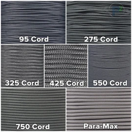 Paracord Planet 95, 275, 325, 425, 550, 750, and ParaMax Paracord – Tactical Cord for Outdoors