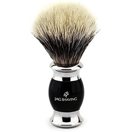 Jag Shaving Silvertip Badger Shaving Brush for Men, Black Resin Handle