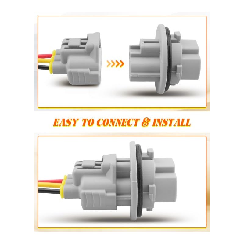 Front Turn Signal Light Wiring Harness Socket Adapter 2PCS Fit