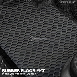 TLAPS 7422439770782 Compatible with 2016-2019 Chevy Cruze Black Rubber All Weather Honeycomb Hex Floor Mats 3 Pieces