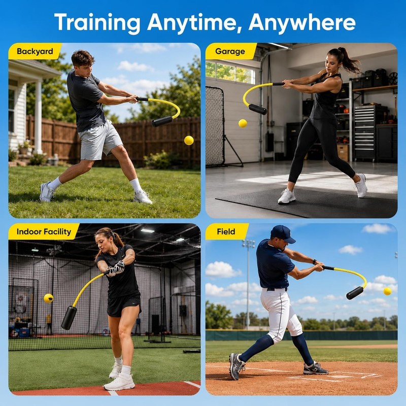 Baseball and Softball Swing Trainer with 8 Foam Balls for