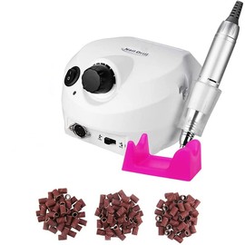 Taladro de Uñas Máquina, Kit de Taladro Eléctrico para Lima de Uñas con Bandas de Lijado, Vibración de Bajo Ruido para Uñas Acrílicas, Juegos de Pulidores de Uñas de Gel