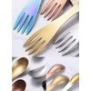 2 in 1 Titanium Spoon and Fork Combo, 5Pcs Stainless