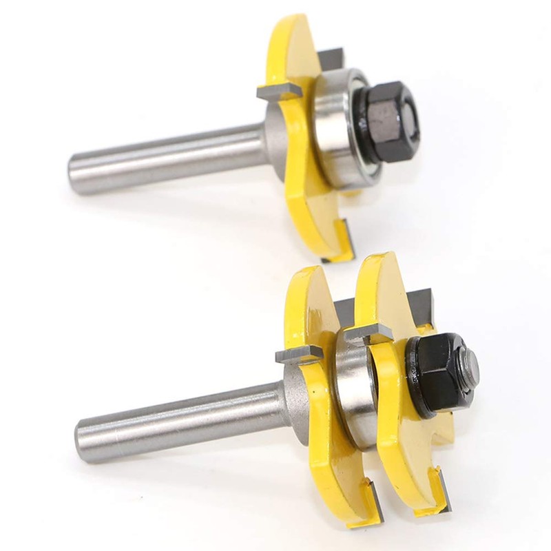 Asnomy, 3 Pieces 8mm Router Bit Set 45 Degree Cutting
