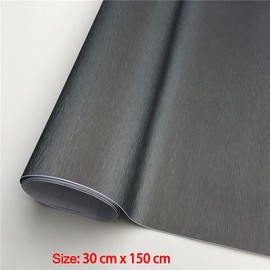 NewL Brushed Stainless Steel Grey Vinyl Film 30cm x 150cm