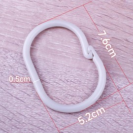 Pack of 50 Shower Curtain Rings, Rings for Shower Curtain in C Shape, for Shower Curtain Rods and Shower Curtain Angle Rods, White (5.2 cm x 7.6 cm)
