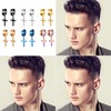 Aroncent Cross Stud Earrings, Hoop Earrings Set, Stainless Steel Earrings,