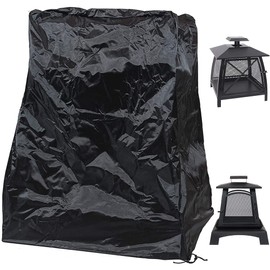 UCARE Outdoor Steel Patio Fireplace Cover Waterproof 420D Oxford Square Hexagon Pagoda Fire Pit Fireplace Dust Covers with Drawstring