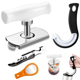 GZLCEU Set of 4 can openers, bottle openers, bottle openers, screw cap opener for family, picnics, business, open jar (for 1 to 4 inch bottle)