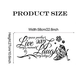 VIKSAUN Live Love Laugh Wall Stickers, Motivational Wall Stickers, Inspirational Family Quotes Lettering Wall Decals Art, Wall Sign Art Decor, for DIY Home Decoration for Bedroom Living Room (1 Psc)
