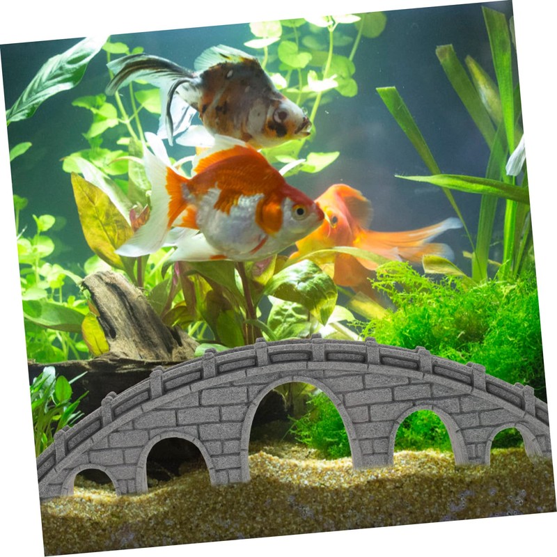 Sosoport Stone Bridge Ornament for Fish Tanks Aquarium Decor Landscape